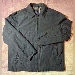 Vintage Gap Harrington Jacket Sz L Black Full Zip Bomber Minimal Y2K Unisex 00’s